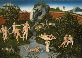 Das Goldene Zeitalter - Gemälde von Lucas Cranach d.Ä.